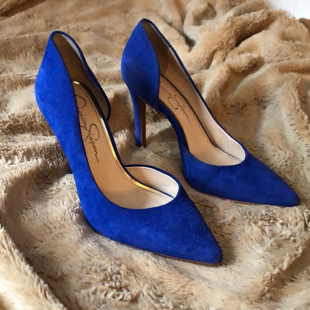 Jessica Simpson Blue Suede D’orsay Pumps